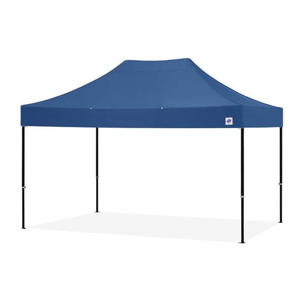 TAA Compliant Endeavor Shelter, 10' W x 15' L, Black Aluminum Frame, Royal Blue Vented Top